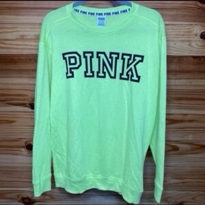 Victoria’s Secret PINK neon yellow sweater shirt small